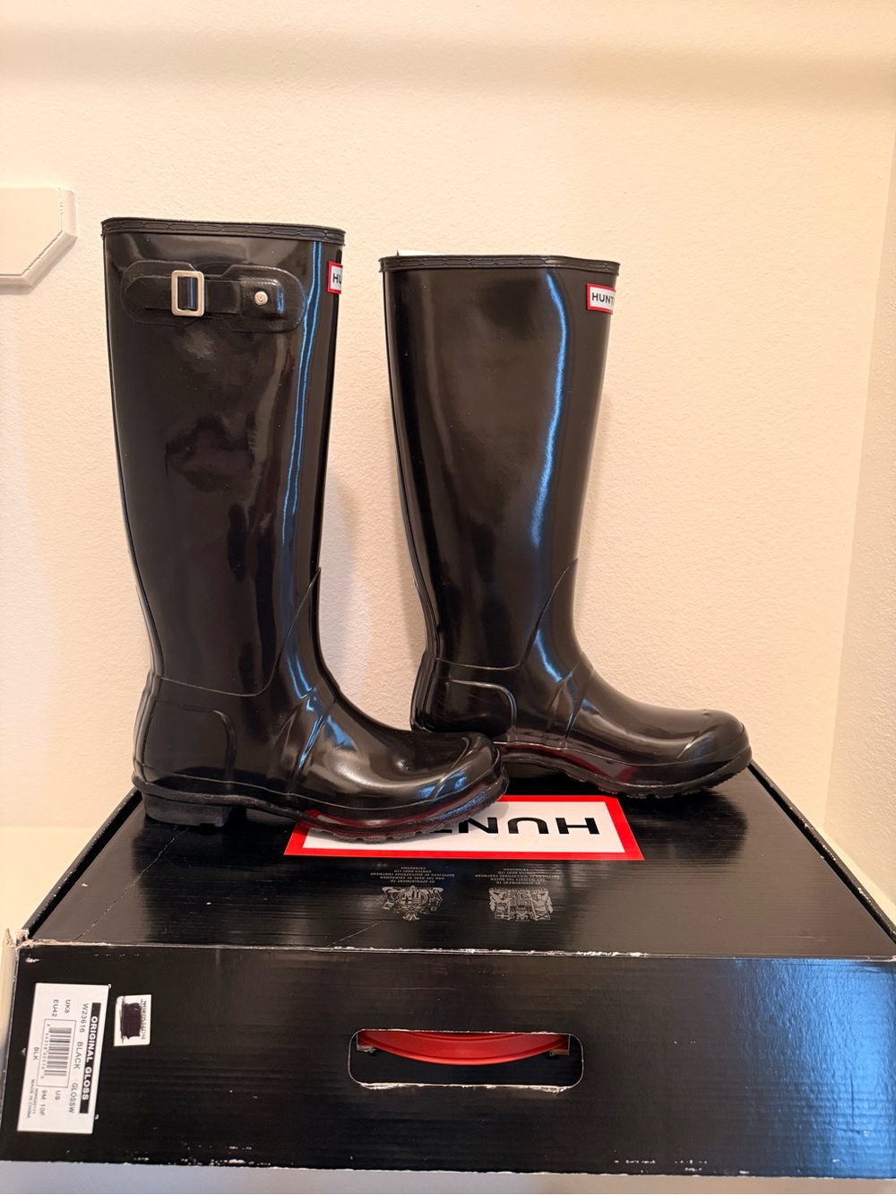 Hunter Men's Tall Gloss Rain Boots - Black